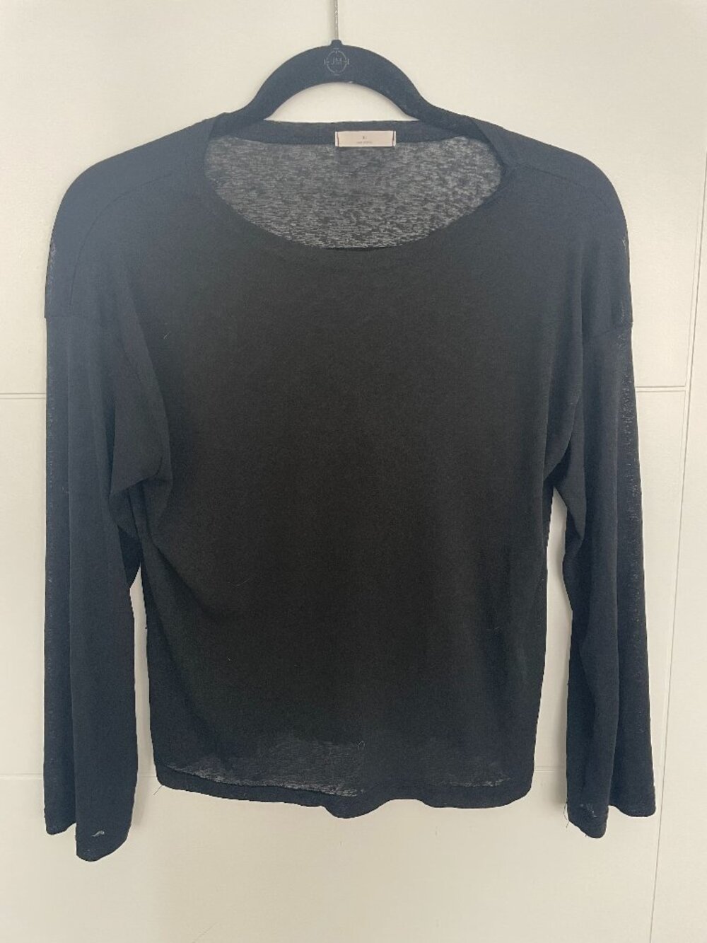 Sheer Black Loose Longsleeve Top